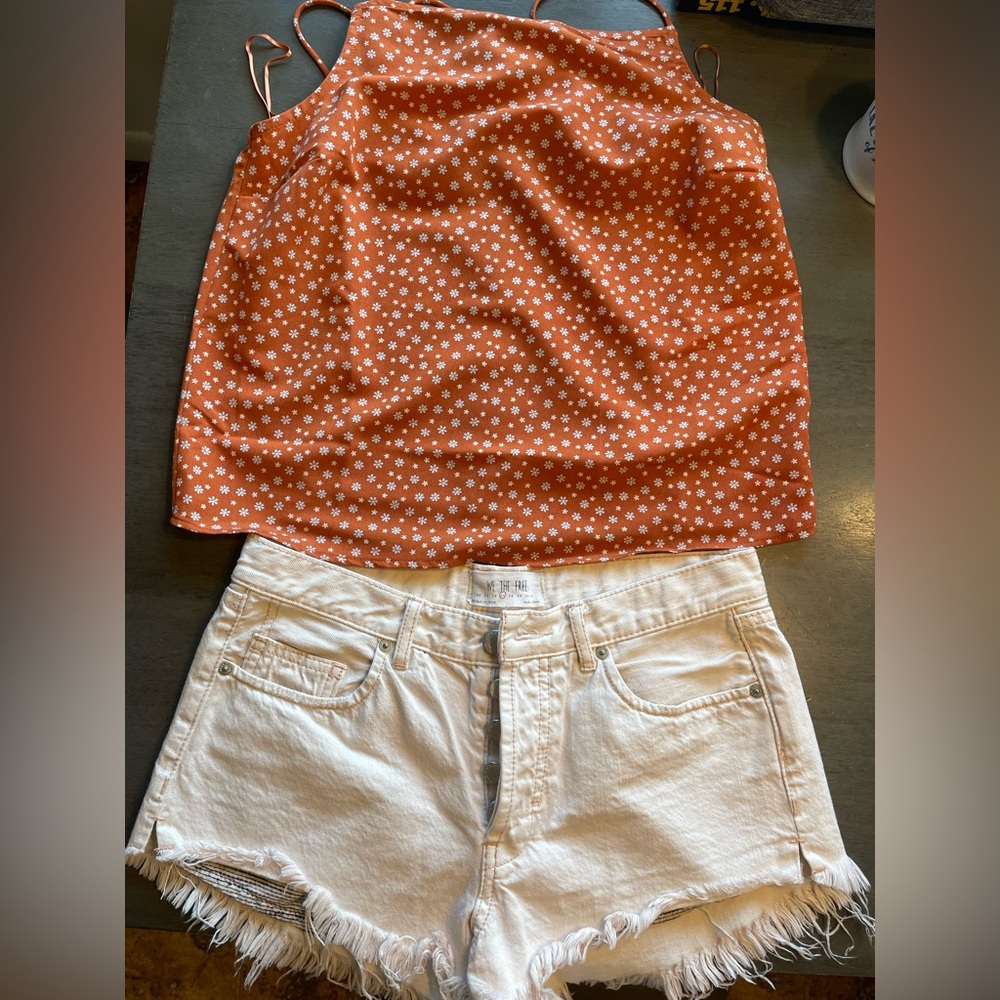 We The Free Jean shorts sz 27, Levi’s shirt size sm.  NWOT